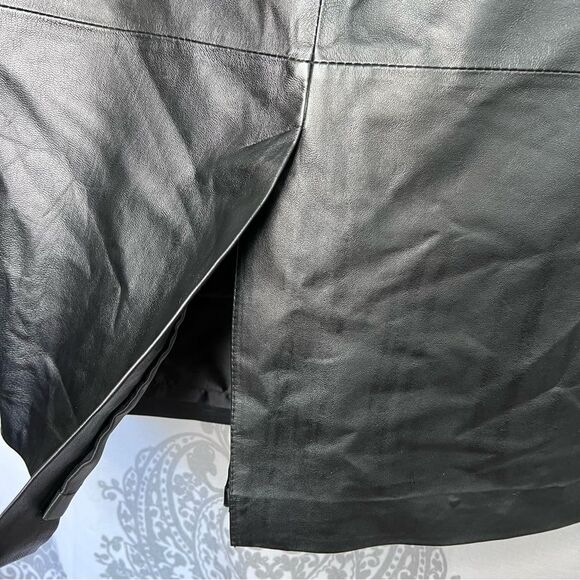 Clothes by Revue Black Leather Pencil Skirt Size 4 Punk Bikercore - Picture 2 of 9
